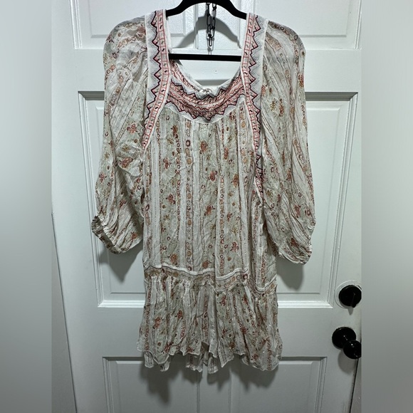 Free People Dance Magic Tunic Top Ivory Women’s Size Large Fairy Bohemian - Picture 2 of 8